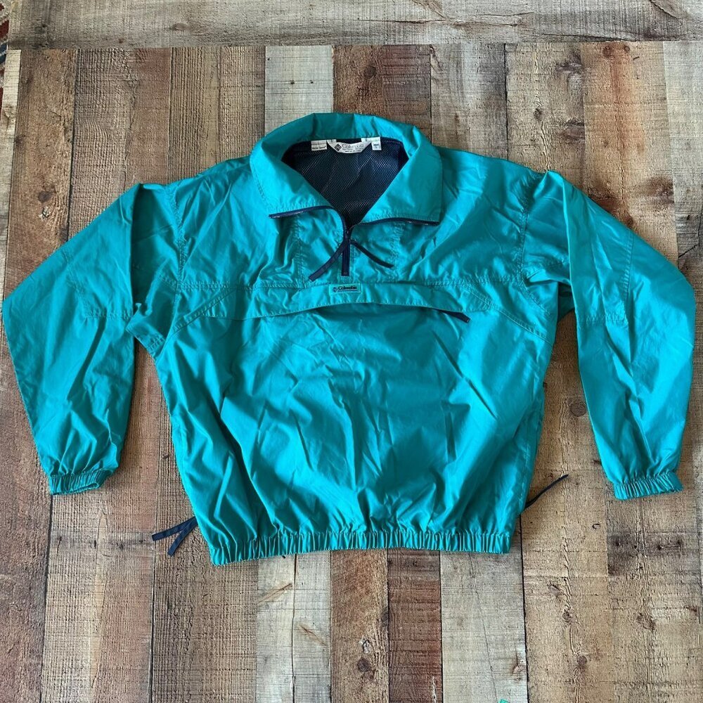 Columbia Vintage Mens Size L Marine Blue Lightweight quarter zip jacket
